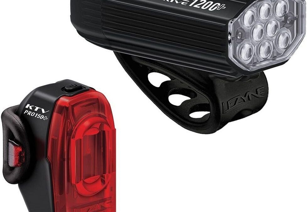 Lezyne LITE DRIVE+ 1200 Lumens & KTV DRIVE PRO+ 150 Lumens Voor en achterlamp