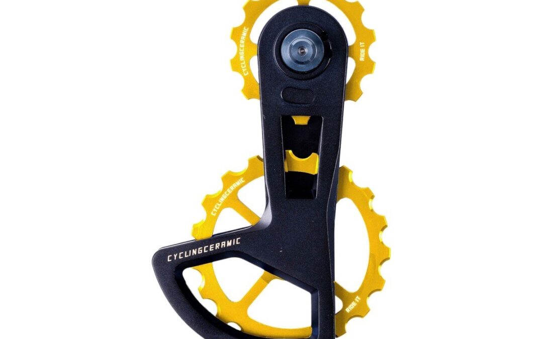 Cycling Ceramic OSPW RACE 4-Spoke Shimano 8100/9200 Oversized Derailleur Cage Gold
