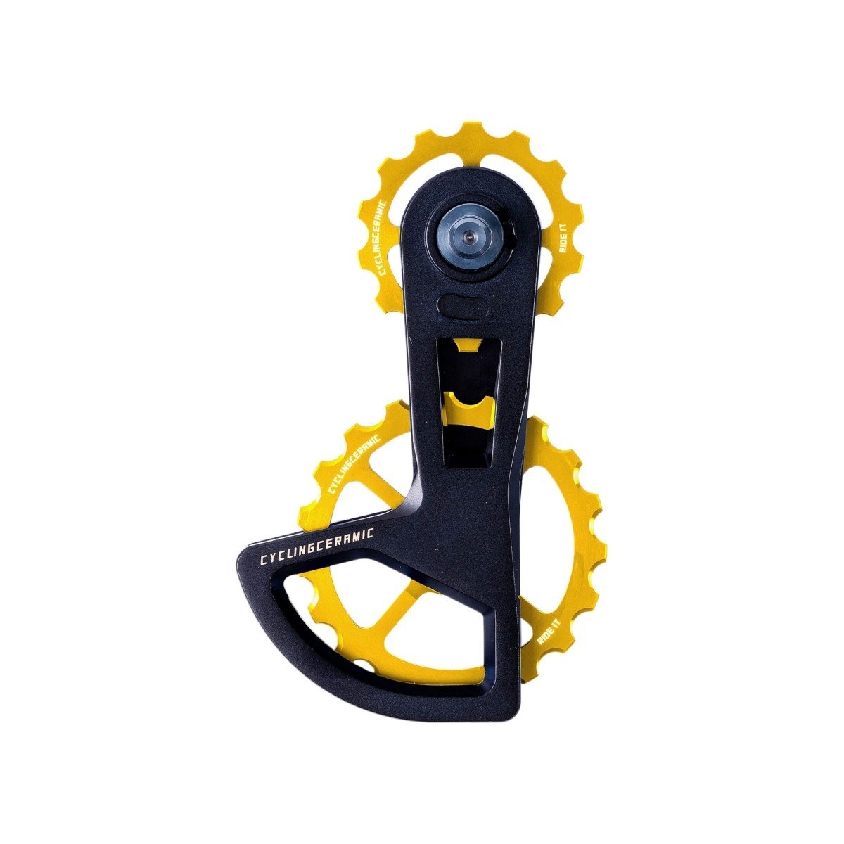 Cycling Ceramic OSPW RACE 4-Spoke Shimano 8100/9200 Oversized Derailleur Cage Gold